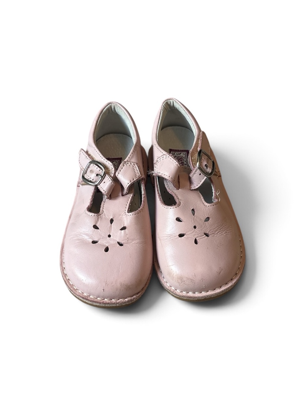 L'Amour Pale Pink T-Strap Leather Baby Shoes